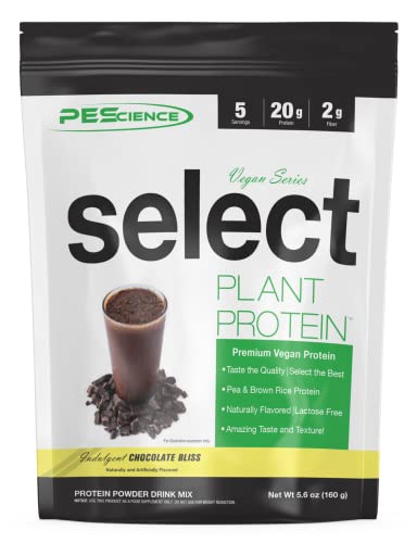 PEScience Select Vegan Plant Based Protein Powder, Chocolate Bliss, 5 Serving, Premium Pea and Brown Rice Blend