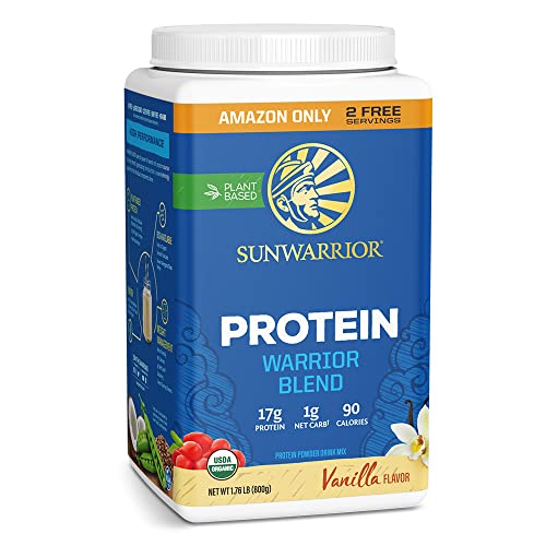 Sunwarrior Vegan Protein Powder with BCAA | Organic Hemp Seed Protein Gluten Free Non-GMO Dairy Free Soy Sugar Free Low Carb Plant Based Protein | Vanilla 32 Servings | Warrior Blend