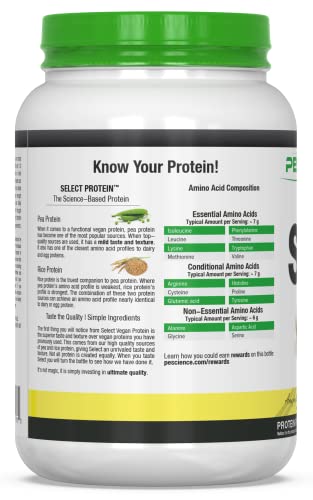 PEScience Select Vegan Plant Based Protein Powder, Chocolate Peanut Butter, 27 Serving, Premium Pea and Brown Rice Blend