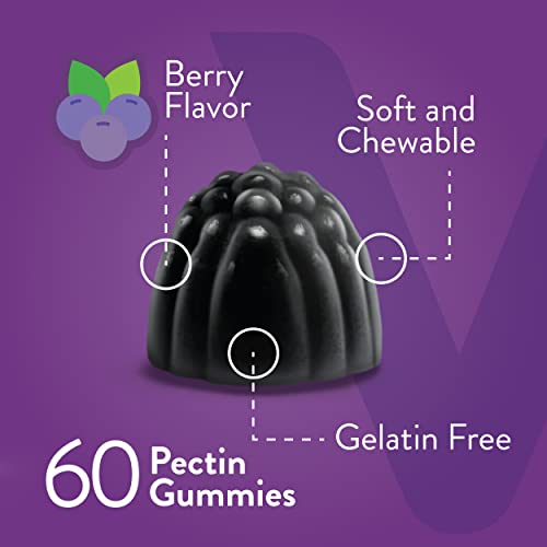 Sambucus Black Elderberry Gummies [3 in 1 Immune Booster] Plus Zinc & Vitamin C - Herbal Dietary Supplements, Plant Based Pectin - Good for Adults Teens & Kids - Berry Flavored Gummy [60 Count-1 Pack]