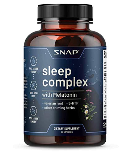 Natural Sleeping Aid Supplement with Melatonin for Fast Deep Sleep, Valerian Root Sleep Pills, Sleep Relief, Best Nighttime Sleep - Natural Plants & Sleeping Medicine for Adults (60 Capsules)