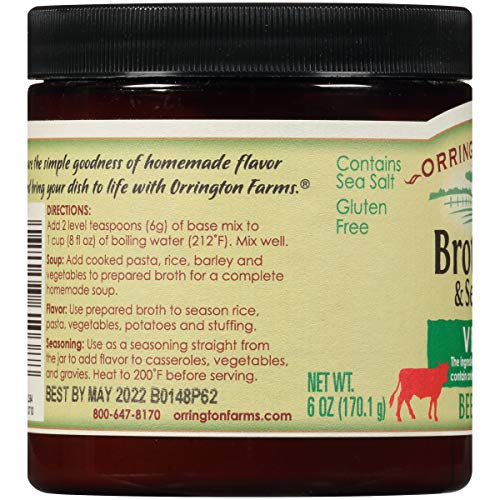 Orrington Farms Flavored Broth Base and Seasoning, Vegan Beef, 6 Ounce