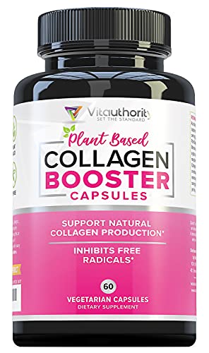 Vitauthority Vegan Collagen Pills for Women - Plant Based Collagen Capsules for Women with Proprietary Vegan Hair Skin and Nails Vitamins - Vegetarian Collagen Hair and Skin Supplement for Women