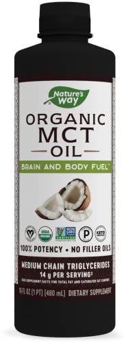 Nature's Way MCT Oil, Brain and Body Fuel from Coconuts*; Keto and Paleo Certified, Organic, Gluten Free, Non-GMO Project Verified, 16 Fl. Oz.