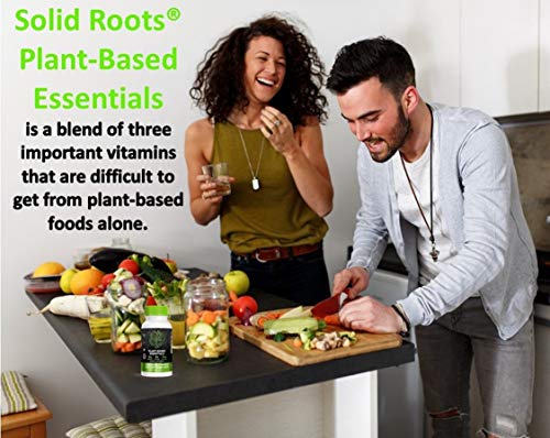 SOLID ROOTS Vegan Vitamin D3 + K2 +B12 for Bones, Heart, Skin, Teeth Plant-Based Multivitamin Essentials