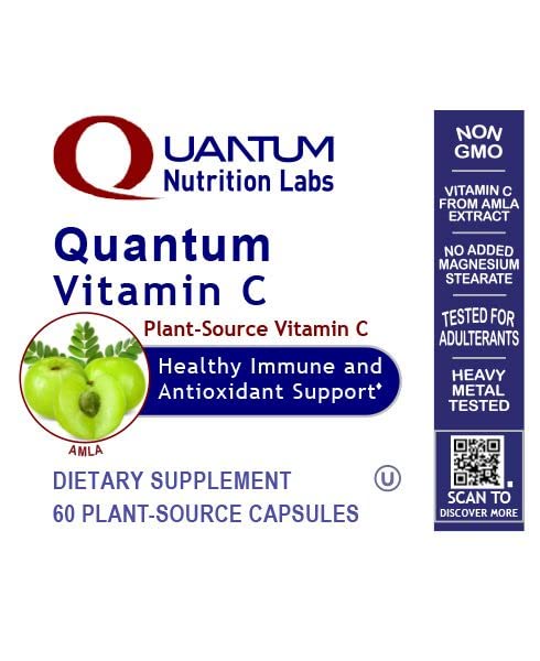 Quantum Vitamin C - 100% Plant-Based Vitamin C Capsules with C- Pro Blend - Targeted Immune Support and Optimal Overall Health* - Botanical Plant-Based, Vitamin C Supplement - 60 Plant-Based Capsules