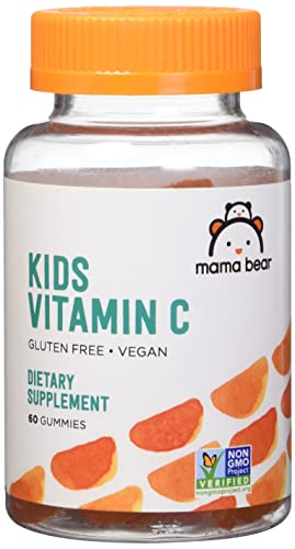 Amazon Brand - Mama Bear Vegan Kids Vitamin C, Orange, 60 Count, Immune Health, 125 mg per Gummy