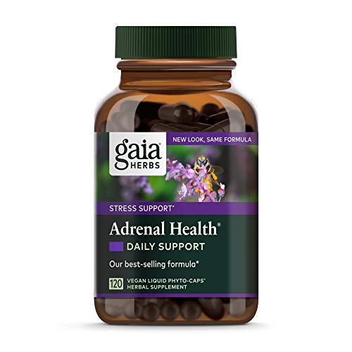 Gaia Herbs, Adrenal Health Daily Support Vegan Liquid Phyto Capsules - Stress Relief and Adrenal Fatigue Supplement, Ashwagandha, Holy Basil, Rhodiola, 120-Count (Pack of 1)