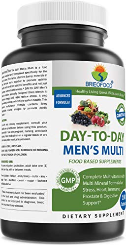 BRIOFOOD Day-to-Day Men's Multi 180 Tablets - Food Based Supplement with Vegetable Source Omegas