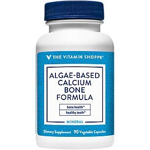 The Vitamin Shoppe Plant-Based Algae Calcium Bone Formula with Magnesium, D3, K2 for Bone Support (90 Veggie Capsules)