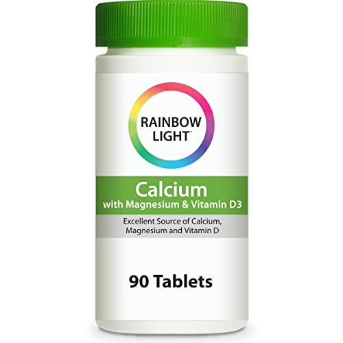 Rainbow Light - Food-Based Calcium - Calcium, Magnesium, and Vitamin D Multivitamin Supplement; Supports Bone Density, Muscle Relaxation, and Calcium Absorption; 500 IU Vitamin D3 - 90 Tablets