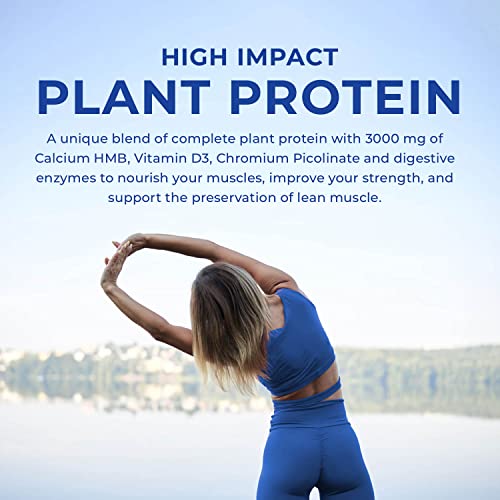POWERLIFE Tony Horton High Impact Plant Protein Powder with 3000 MG of HMB, Plant-Based, No Sugar Added, Vegan, Keto Friendly, Non-GMO (Chocolate)