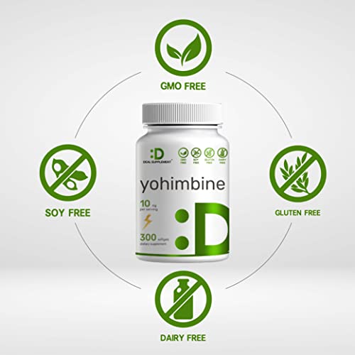 Eagleshine Vitamins Yohimbine HCL 10mg, 300 Softgels, 5 Months Supply, Extra Strength, Plant Based Yohimbine Supplements for Energy, Performance & More - No Gluten, Non-GMO | Easy to Swallow