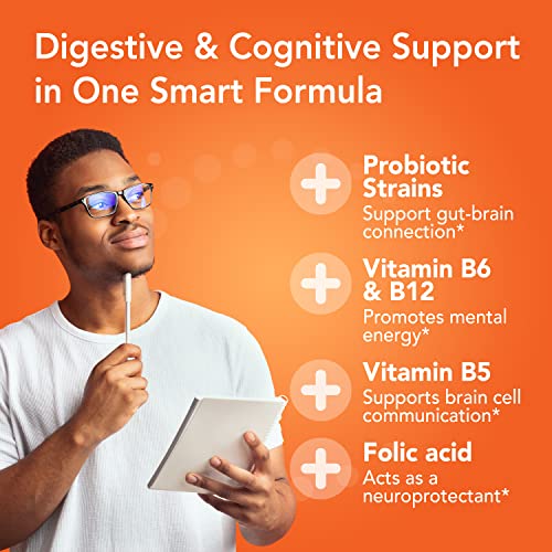 Bio360 Probiotics, Cognitive Support Formula, Brain Health & Mental Energy with 8 Strains 15 Billion CFU, Vitamin Boost for Women & Men, Stable Blister Pack, 30 Vegan Supplements