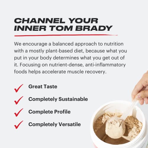 TB12 Plant Based Protein Powder by Tom Brady, 24g of Vegan Pea Protein, Low Sugar, Low Carb, Non-GMO, Meal Replacement, Keto Friendly, Paleo, Sugar Free, Vanilla Flavor (1.12 Ounce, Pack of 12)