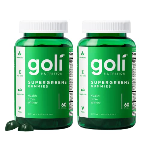 Goli SuperGreen Gummy Vitamin - 120 Count - Essential Vitamins and Minerals - Plant-Based, Vegan, Gluten-Free & Gelatin Free - Health from Within