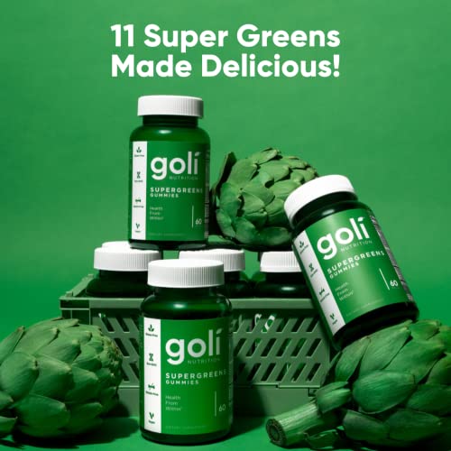 Goli SuperGreen Gummy Vitamin - 300 Count - Essential Vitamins and Minerals - Plant-Based, Vegan, Gluten-Free & Gelatin Free - Health from Within