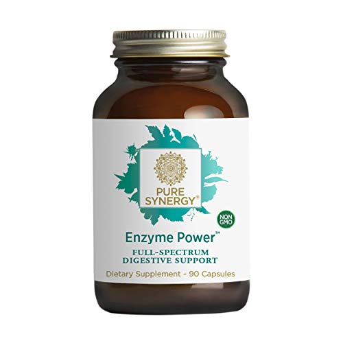 PURE SYNERGY Enzyme Power | 90 Capsules | Non-GMO | 15+ Plant-Based Enzymes for Digestion Including Bromelain, Lipase, and Amylase