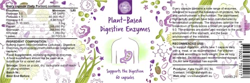 Kala Health Plant-Based Digestive Enzymes Plant Based high-Activity enzymes from Fermentation – Stable enzymes That Resist Stomach Acid for Optimal Intake – optimizes The Breakdown of Food (60)
