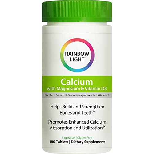 Rainbow Light - Food-Based Calcium - Supports Bone Density, Muscle Relaxation, & Calcium Absorption - 180 Tablets
