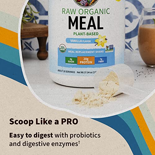 Garden of Life Tasty Organic Vanilla Meal Replacement Shake Vegan - 20g Complete Plant Based Protein, Greens, Rice Protein, Pro & Prebiotics for Easy Digestion – Non-GMO, Gluten-Free, 1.2 LB