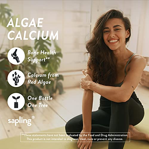 Calcium Supplement - Whole Food with Vitamin K2 & D3, Magnesium, Zinc, Boron, Mineral Complex. Sourced Sustainably from Red Algae. for Bone Strength and Support. Non-GMO & Vegan 90 Capsules.