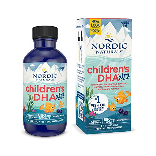 Nordic Naturals Children’s DHA Xtra, Berry Punch - 2 oz for Kids - 880 mg Total Omega-3s with EPA & DHA - Cognitive & Immune Function, Learning, Social Development - Non-GMO - 48 Servings