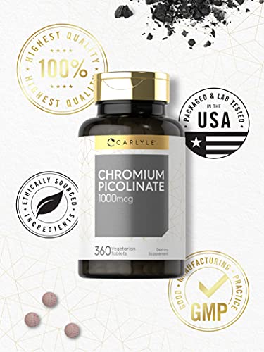 Carlyle Ultra Chromium Picolinate 1000mcg 360 Tablets
