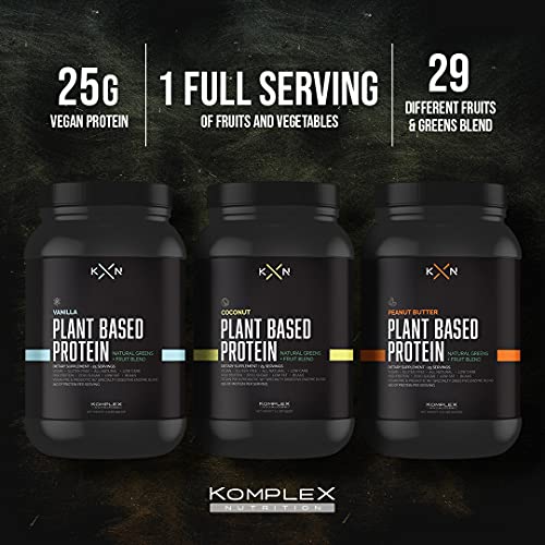 KompleX Nutrition Vegan Protein Powder, 25 Servings, Plant-Based Pre and Probiotic Digestive Enzymes, 25g of Protein Per Serving