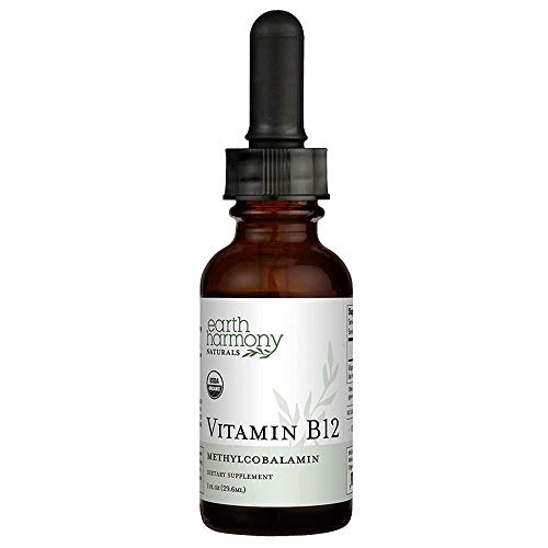 Organic Vegan Vitamin B12 Sublingual Liquid Supplement - 2000mcg Methylcobalamin Drops for Natural Energy, Metabolism Helps with Weight Loss, and Immune System Support - 1 Fl Oz