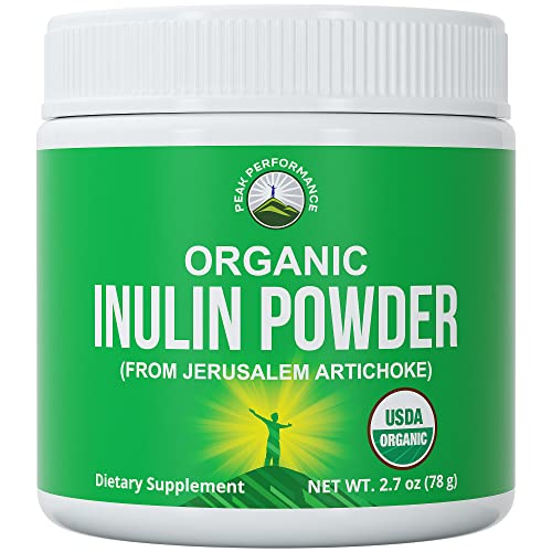 Organic Inulin Powder - Natural Prebiotic Fiber for Gut Health. USDA Organic Raw Whole Food Plant Based Vegan Prebiotics FOS Supplement from Jerusalem Artichoke. Better Than Chicory & Agave Powders