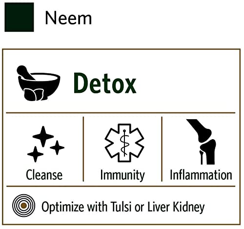 ORGANIC INDIA Neem Herbal Supplement - Supports Skin, Immune, & Liver Health, Detox, Healthy Inflammatory Response, Vegan, Gluten-Free, USDA Certified Organic - 90 Capsules