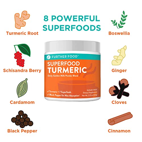 Best Turmeric Golden Milk Organic Turmeric Powder, Cinnamon Ginger & Black Pepper Maximum Absorption, Joint Pain, Gut Health, Sugar-Free, Vegan, Keto (30 Servings)