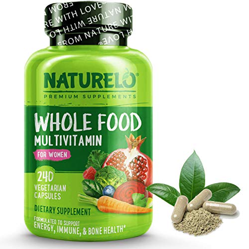 NATURELO Whole Food Multivitamin for Women - with Vitamins, Minerals, & Organic Extracts - Supplement for Energy and Heart Health - Non GMO - 240 Vegan Capsules
