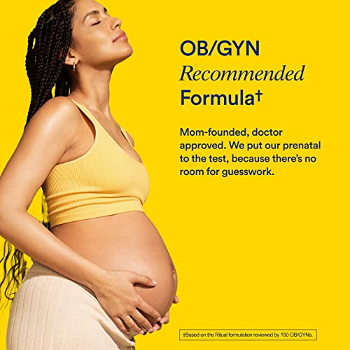 Ritual Prenatal Vitamin: Folate & Choline for Neural Tube Support, Omega-3 DHA for Fetal Brain Development, Iron, Calcium-Helper D3 & K2, Non-GMO, Citrus Essenced, 30 Day Supply, 60 Vegan Capsules