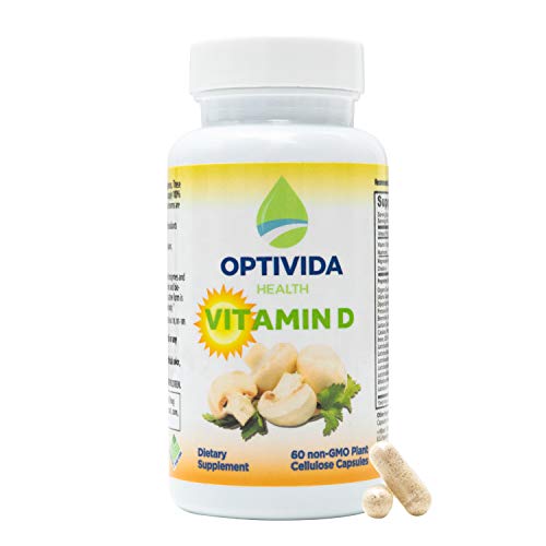 OPTIVIDA Vitamin D3 Vegan Supplement Probiotics and Enzymes | Supports Immune Health, Strong Bones, Teeth, & Muscle Function, Non-GMO, Dairy-Free, Gluten-Free