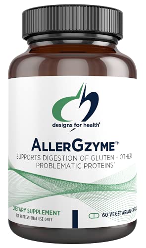 Designs for Health AllerGzyme Digestive Enzymes Supplement - Supports Digestion of Gluten, Dairy + Problematic Proteins with Protease + Bromelain - Non-GMO + Dairy Free (60 Capsules)