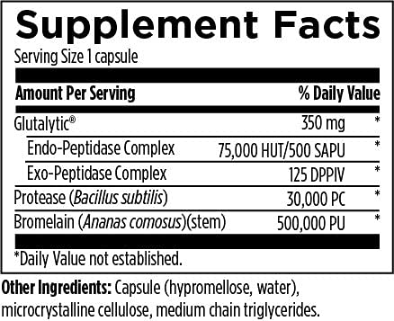 Designs for Health AllerGzyme Digestive Enzymes Supplement - Supports Digestion of Gluten, Dairy + Problematic Proteins with Protease + Bromelain - Non-GMO + Dairy Free (60 Capsules)