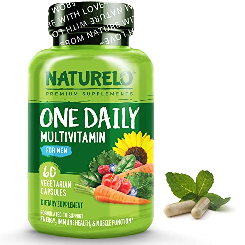 NATURELO One Daily Multivitamin for Men - with Vitamins & Minerals + Organic Whole Foods - Supplement to Boost Energy, General Health - Non-GMO - 60 Capsules - 2 Month Supply