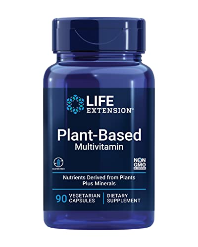 Life Extension Plant-Based Multivitamin – Plant Derived Vitamins and Minerals Supplement for General Health - Nutrients from Fruits & Veggies - Gluten-Free, Non-GMO, Vegetarian – 90 Capsules