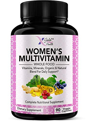 Vegan Women's Daily Multivitamin 50 Plus with Organic WholeFood Based Natural Ingredients, Ginger, Maca, Multi-Vitamin B Complex & More - Energy Support, Immune System Booster -90 Capsules