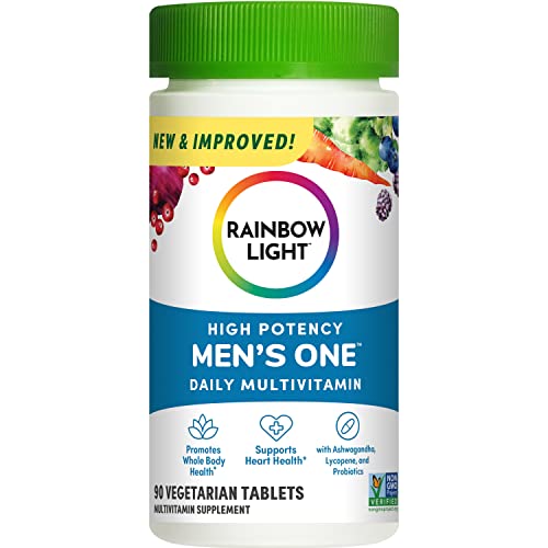 Rainbow Light Multivitamin for Men, Vitamin C, D & Zinc, Probiotics, Men's One Multivitamin Provides High Potency Immune Support, Non-GMO, Vegetarian, 90 Tablets