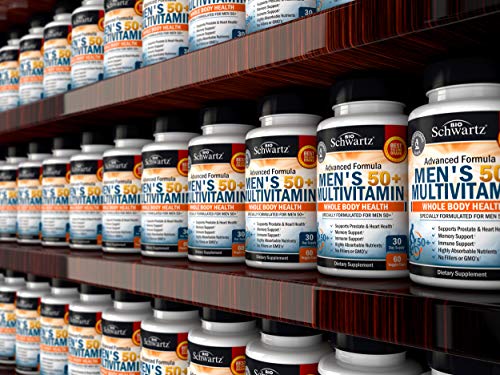 Once Daily Multivitamin for Men 50 and Over - Supplement for Heart Health Support - with Zinc, A, B, C, D3, E Vitamins - for Memory & Brain Health Support - Designed for Whole Body Health - 60 Count
