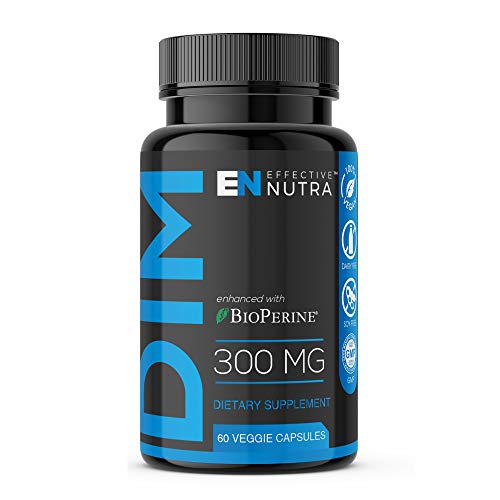 Effective Nutra Dim Supplement 300mg - Extra Strength Diindolylmethane DIM for Men & Women + BioPerine - Estrogen Blocker for Men & Women - Estrogen Balance, Metabolism, Hormone, Menopause, Acne, PCOS