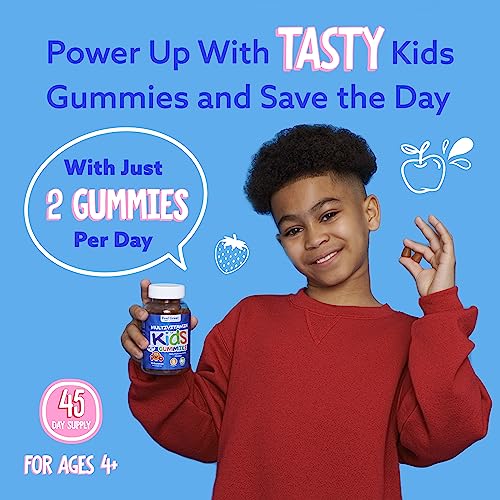 Feel Great Kids Multivitamin Gummies | Citrus & Strawberry Flavored Kids Gummies Multivitamins for Bone, Muscle & Immune Support | Chewable Vegetarian Gummy Vitamins | 45 Day Supply