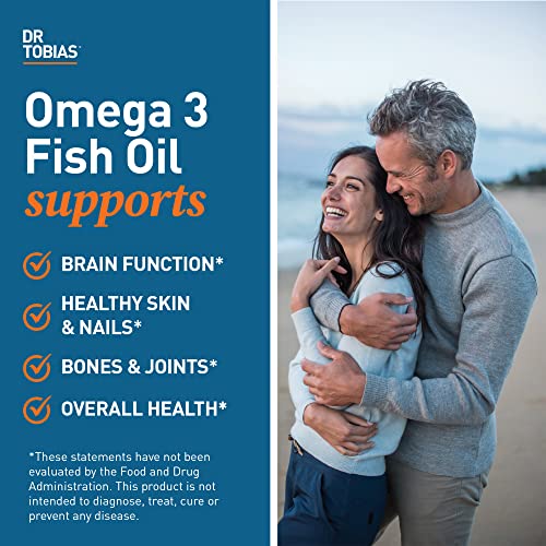 Dr. Tobias Omega 3 Fish Oil, 800 mg EPA 600 DHA Supplement for Heart, Brain & Immune Support, Absorbable Triple Strength Oil Supplements - 2000 Per Serving, 30 Servings