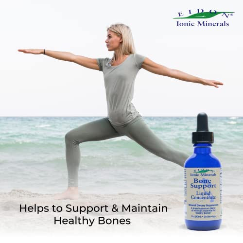 Eidon Mineral Bone Support Liquid Supplement - Contains All the Necessary Minerals for Bone Health, All-Natural, Bioavailable, Ionic, Vegan, Gluten-Free, No Preservatives or Additives - 2 Ounce Bottle