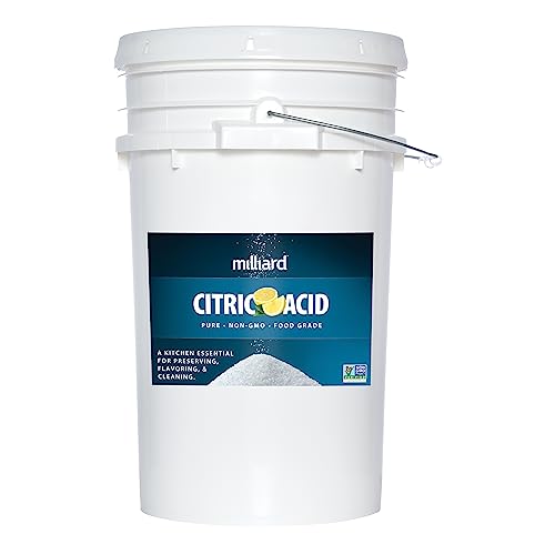 Milliard Citric Acid 50 Pound Pail - 100% Pure Food Grade Non-GMO Project Verified (50 Pound)