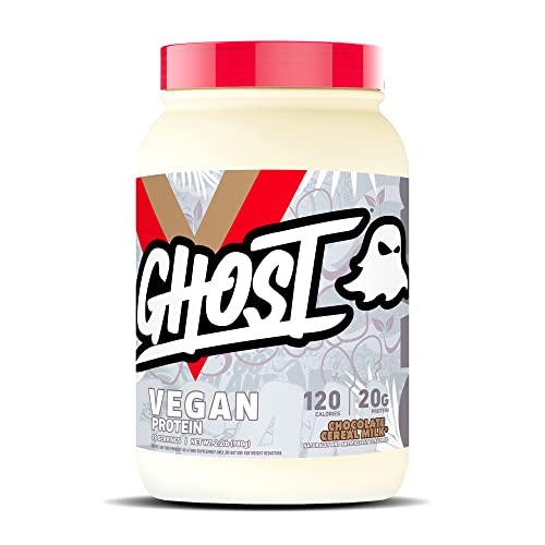 GHOST Vegan Protein Powder, Chocolate Cereal Milk - 2lb, 20g of Protein - Plant-Based Pea & Organic Pumpkin Protein - ­Post Workout & Nutrition Shakes, Smoothies, & Baking - Soy & Gluten-Free