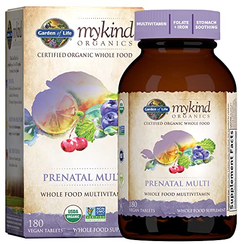 Garden of Life Women’s Prenatal Multivitamin with Vitamin D3, B6, B12, C & Iron, Folate for Energy & Healthy Fetal Development mykind Organics – Organic, Non-GMO, Gluten-Free, Vegan, 60 Day Supply